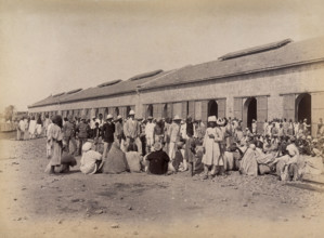 Quarantine area, during bubonic plague outbreak, Karachi, India, 1897. Creator: Unknown.
