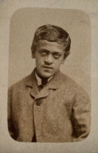 A young man, probably showing some signs of Down's syndrome, c1880s. Creator: Davis & Sons.