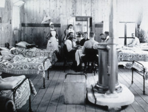 Gloucester smallpox epidemic, 1896: a ward in the isolation hospital, 1896. Creators: HCF of Gloucester, Unknown.