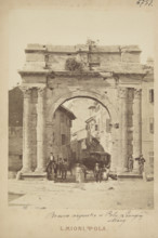 Pula - the ancient Triumphal Arch of the Sergii (Slavoluk obitelji Sergi), 1870-1880.  Creator: Luigi Mioni.