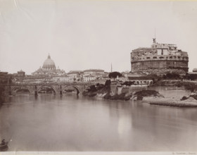 Tiber River - Castel Sant'Angelo, Rome, between 1880-1890. Creator: Giorgio Sommer.