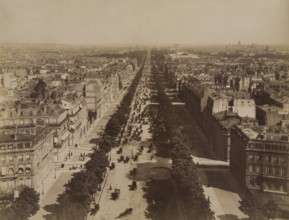Street view of the Champs Elysees, Paris, 1879-1890. Creator: Unknown.