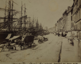 Street along the waterfront, Marseille Old Port, between 1870-1890. Creator: Unknown.