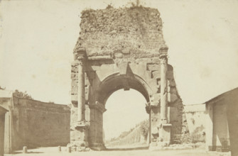 Rome - the arch under which the ancient Appian Way (Via Appia) began, between 1870-1880.  Creator: Unknown.
