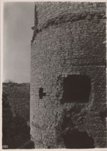 Castle - fragment of the lower parts of the cylindrical tower, Bedzin, 1924. Creator: A Karczewski.