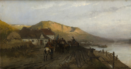On the Dniester River, 1875. Creator: Jozef Brandt.