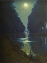 Canal de Chelles (Clair de Lune), 2nd half of 19th century. Creator: Charles Guilloux.