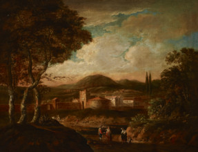 Italian Landscape with City Walls, 1st half of 18th century. Creator: Unknown.