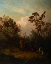 Boar-Hunting, 1857. Creator: Franciszek Kostrzewski.