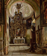 Interior of a Chapel at the Parish Church in Krosno, 1876-1877. Creator: Aleksander Gryglewski.