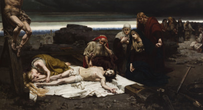 Descent from the Cross, 1887. Creator: Jozef Unierzyski.