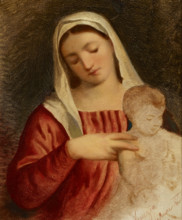 Madonna with Child-Copy of the fragment of the painting "Madonna with Child..., 1864. Creator: Artur Grottger.