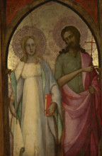 Saints Catherine of Alexandria and John the Baptist — Wing of a Triptych, c1418. Creator: Lorenzo Monaco.