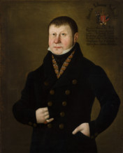 Portrait of Stanislaw Walewski Coat of Arms Kolumna, 1826. Creator: Jakub Rucinski.
