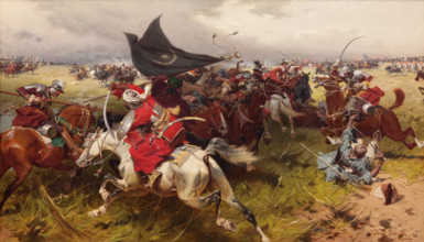 Fight for a Turkish Standard, c1905. Creator: Jozef Brandt.