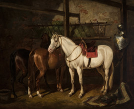 In a Stable, c1868. Creator: Jozef Brodowski.