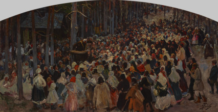 Sermon at the Church Fair at Kalwaria, 1906. Creator: Julian Falat.