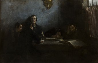 School of Talmudists, 1887. Creator: Samuel Hirszenberg.