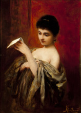 Lady with a Letter, c1895. Creator: Apolinary Kotowicz.