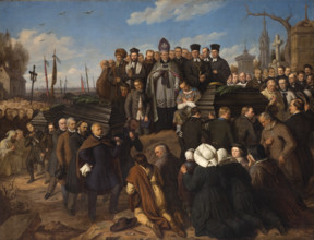 Funeral of the Five Victims, 1861. Creator: Aleksander Lesser.