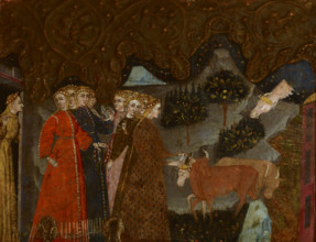 Mythological Scene (Abduction of Europe?)-Fragment of a Cassone, end of 14th century. Creator: Master of Charles of Durazzo.