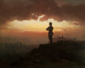 Evening Prayer of a Farmer, 1865. Creator: Artur Grottger.