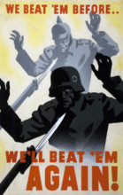 'We beat 'em before..We'll beat 'em again!', WWII poster, between 1939 and 1945. Creators: Central Office of Information, Unknown.