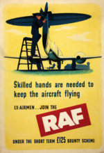 'Skilled hands are needed to keep the aircraft flying...', WWII poster, between 1939 and 1946. Creator: Central Office of Information.