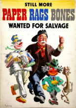 'Still More Paper, Rags And Bones Wanted for Salvage', World War II poster, c1939-c1945. Creator: John Gilroy.