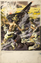 Battle scene, between 1939 and 1946. Creators: Central Office of Information, John Nunney.