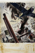 War Effort Bombing scene, between 1939 and 1946. Creators: Central Office of Information, James Gardner.