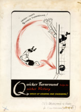 'Quicker turnround helps to quicker victory. Speed up,,,', WWII poster, between 1939 and 1946. Creators: Central Office of Information, Unknown.