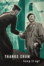 'Thanks, Chum... keep it up!', World War II poster, between 1939 and 1946. Creator: Central Office of Information.