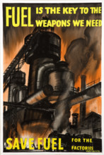 'Fuel is the key to the weapons we need - Save fuel for the..., WWII poster, between 1939 and 1946. Creators: Central Office of Information, Whitear.