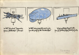 Salvage World War II poster - ... women carrying rifles, a balloon and a warship, c1939 and 1946. Creators: Central Office of Information, Cyril Kenneth Bird.
