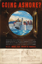'Going ashore? Keep what you know to yourself', World War II poster, between 1939 and 1946. Creators: Central Office of Information, Unknown.