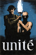 'Unité', World War II poster, between 1939 and 1946. Creator: Central Office of Information.