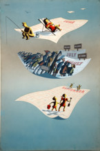 'Staggered holidays', World War II poster, c1945. Creators: Central Office of Information, Dorrit Dekk.
