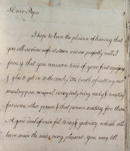 Letter from William Pitt,  between 1766 and 1770. Creator: William Pitt the Younger.