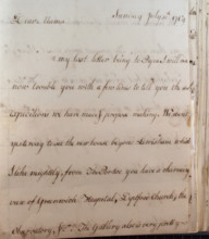 Letter from William Pitt,  between 1766 and 1770. Creator: William Pitt the Younger.