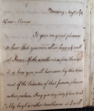Letter from William Pitt, 1769. Creator: William Pitt the Younger.