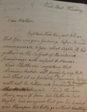 Letter from William Pitt, 1770s. Creator: William Pitt the Younger.