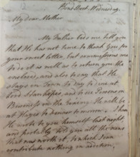 Letter from William Pitt, 1770s. Creator: William Pitt the Younger.