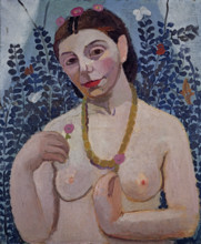 Self-portrait (Semi-Nude with Amber Necklace II), 1906. Creator: Modersohn-Becker, Paula (1876-1907).
