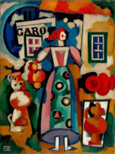 Popular Song - The Russian Woman and "Figaro", c1916. Creator: Souza-Cardoso, Amadeo de (1887-1918).