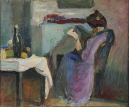 Liseuse en robe violette (Reader in purple dress), 1898. Creator: Matisse, Henri (1869-1954).