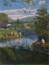 Bathing in Rentería, 1900. Creator: Regoyos y Valdés, Darío de (1857-1913).