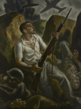The Exodus. Triptych of War, left panel, 1937-1938. Creator: Arteta, Aurelio (1879-1940).