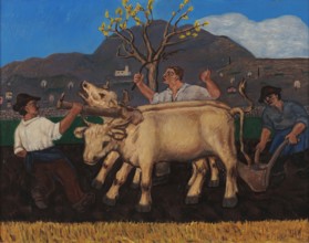 L'aratura (The Ploughing). Creator: Garbari, Tullio (1892-1931).