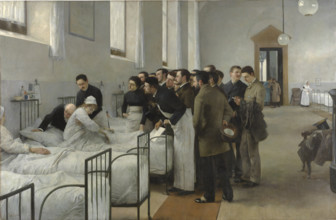A Hospital Ward during the Chief Physician's Round, 1889. Creator: Jiménez Aranda, Luis (1845-1928).